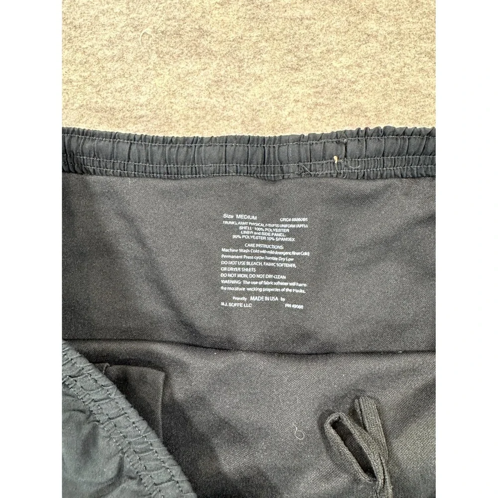 Army Uniform Trunks Shorts Men M Black Physical Fitness Drawstring Logo Training